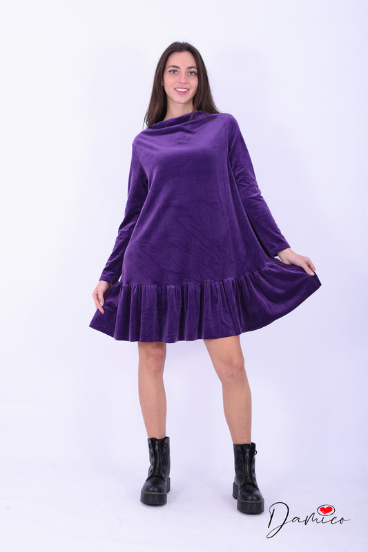 Abito ciniglia con balza