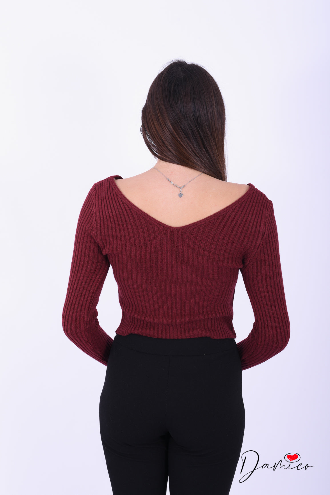 Maglia a costine a V