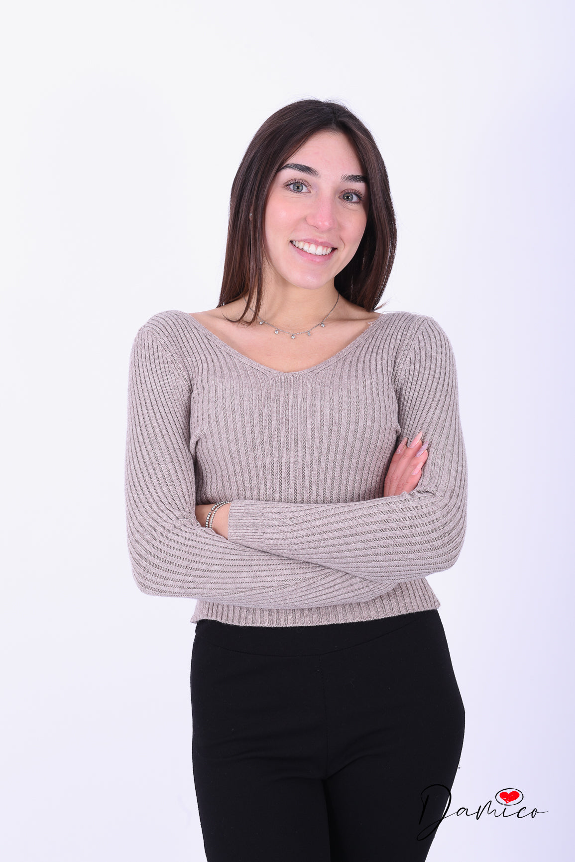 Maglia a costine a V