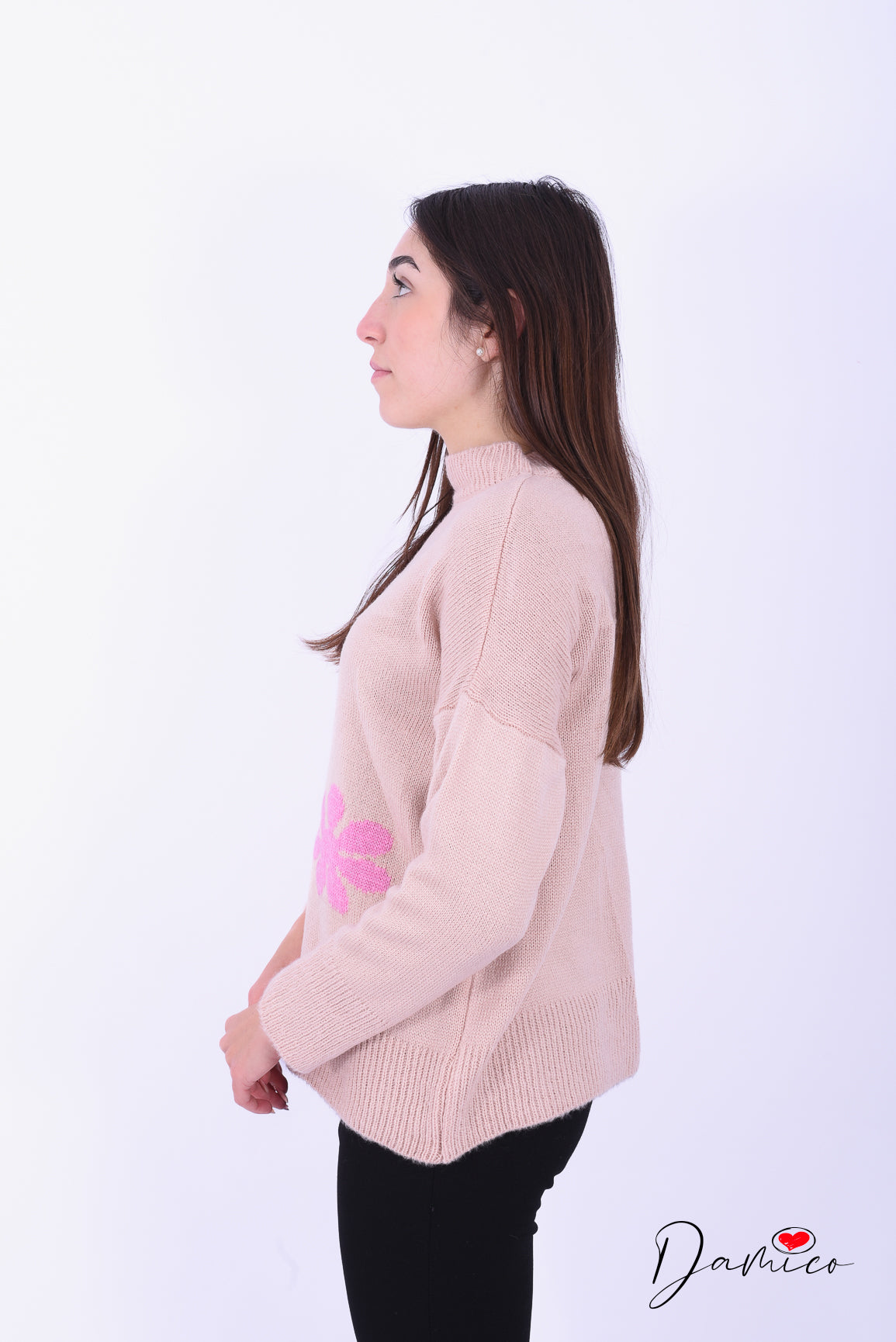 Maglione doppio fiore