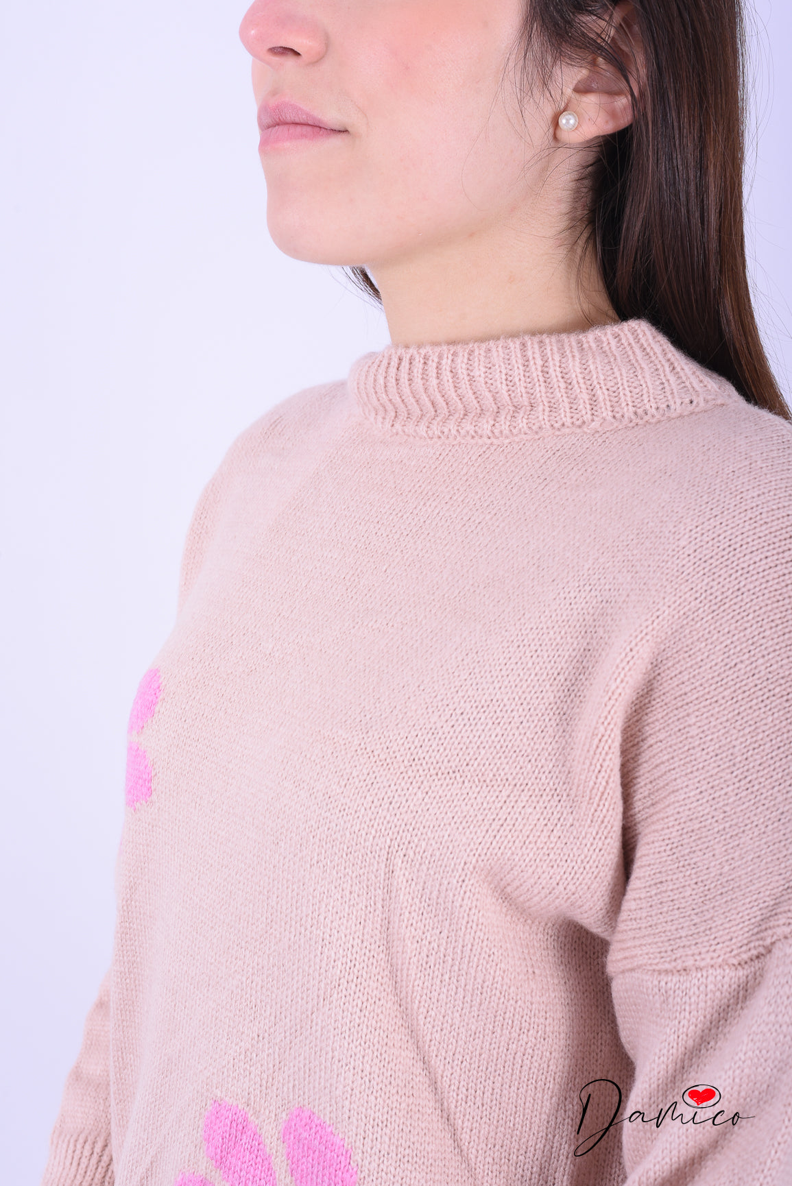 Maglione doppio fiore