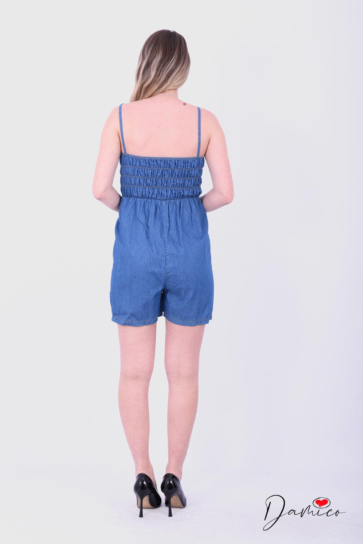 Tutina Denim zip e tasche
