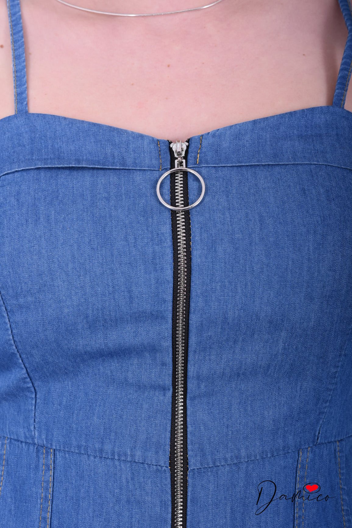 Tutina Denim zip e tasche