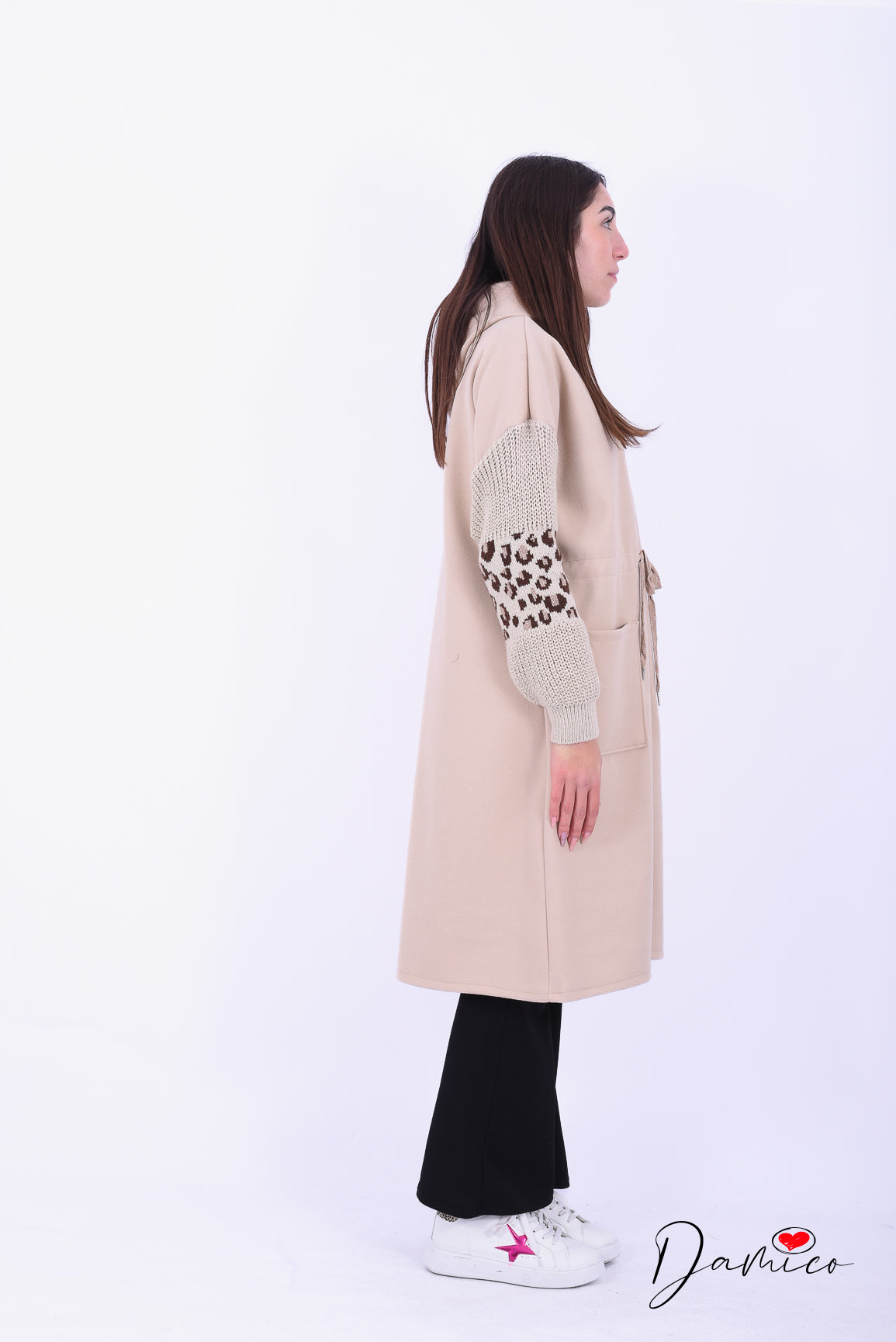 Felpa manica leopardata