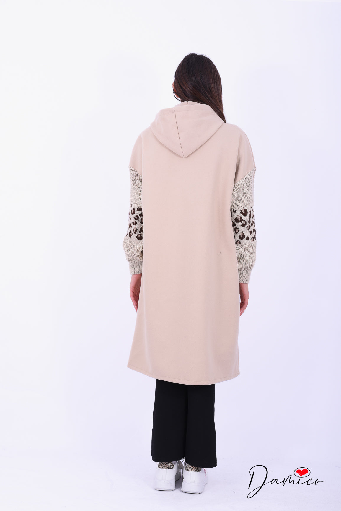 Felpa manica leopardata