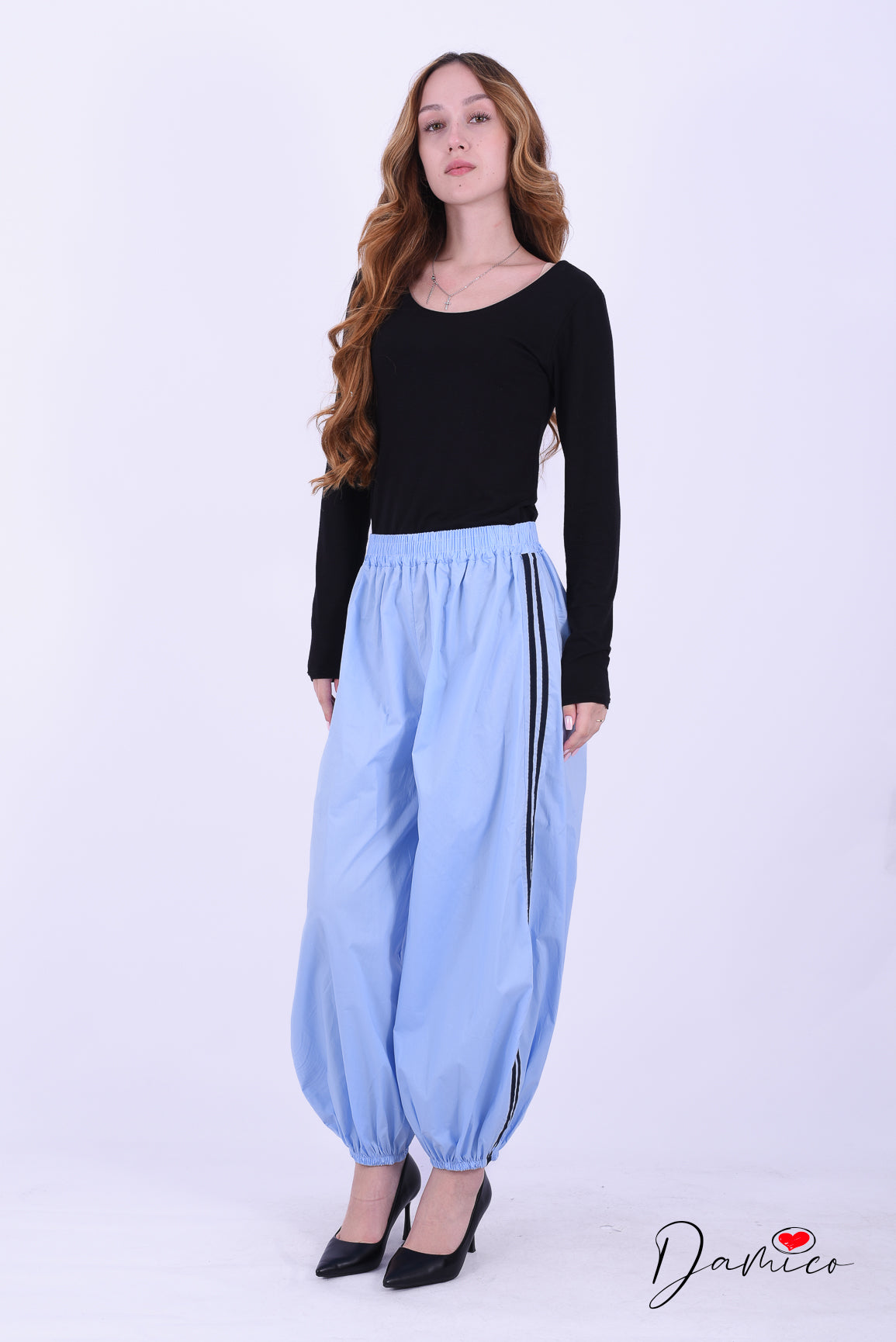 Pantaloni sportivi con polsino e bande tc