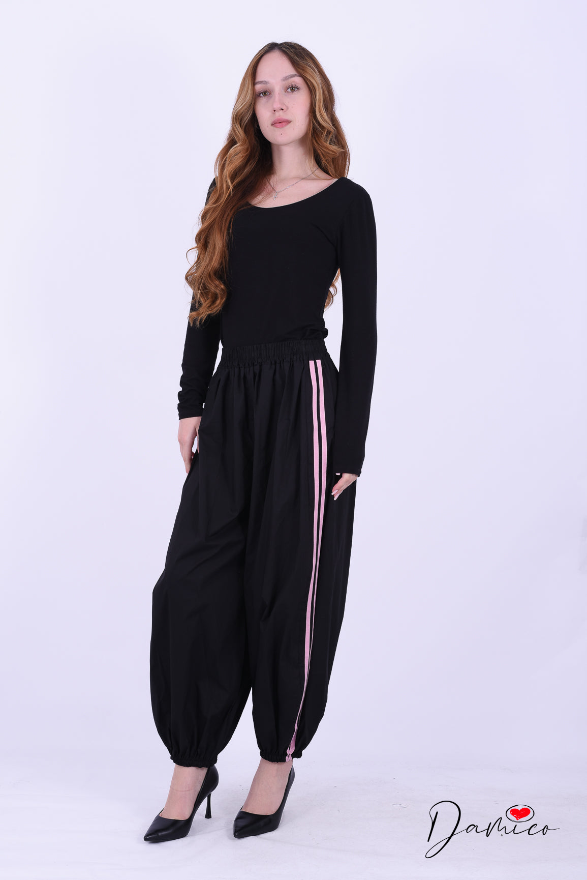 Pantaloni sportivi con polsino e bande tc