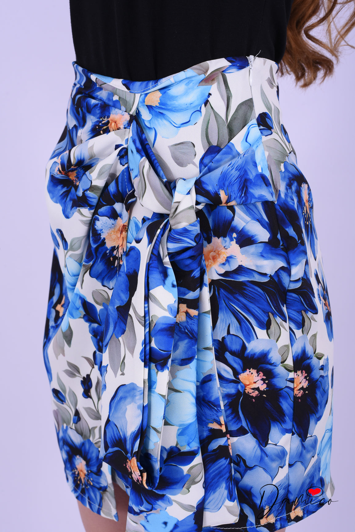 Completo floreale blazer gonna portafoglio