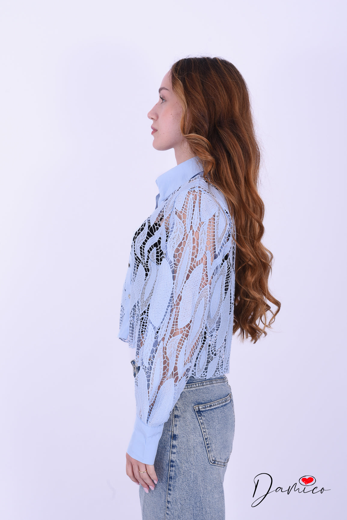 Camicia simil macramè bot gioiello