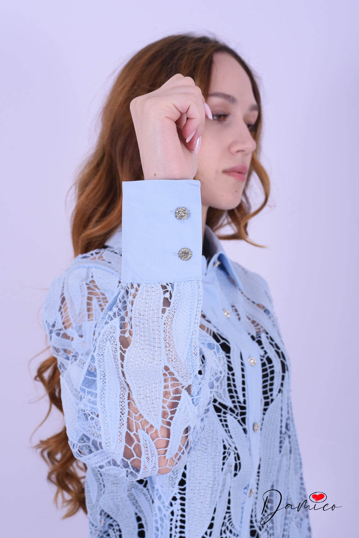 Camicia simil macramè bot gioiello