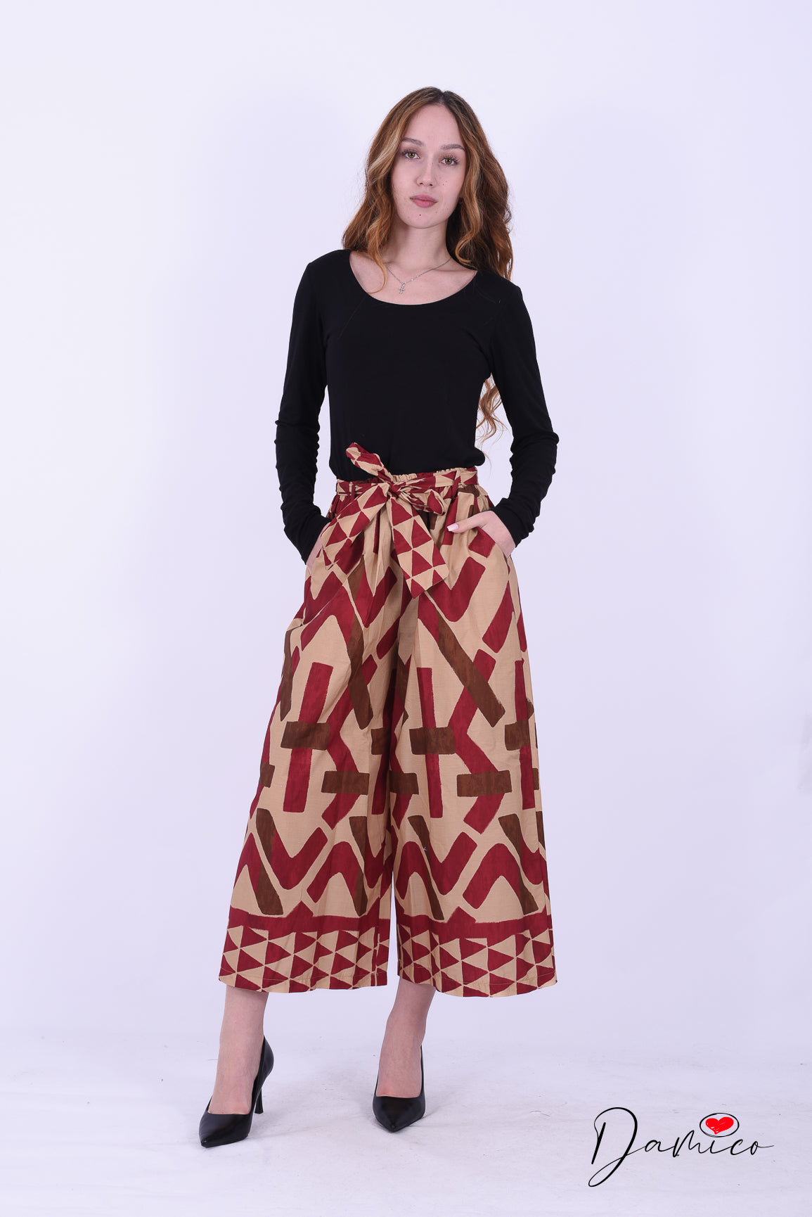 Panta palazzo geo con cintura