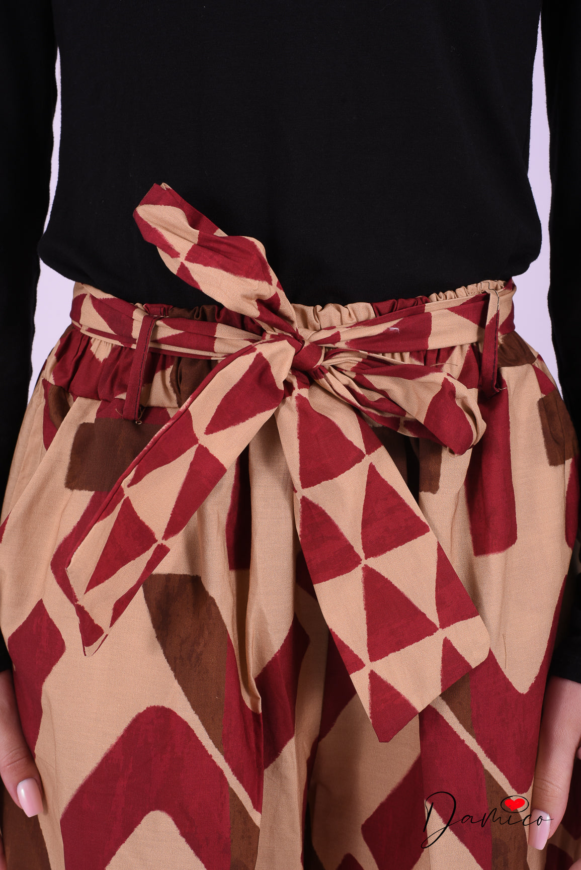 Panta palazzo geo con cintura