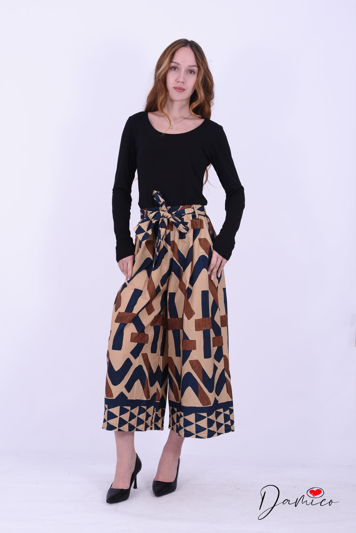 Panta palazzo geo con cintura