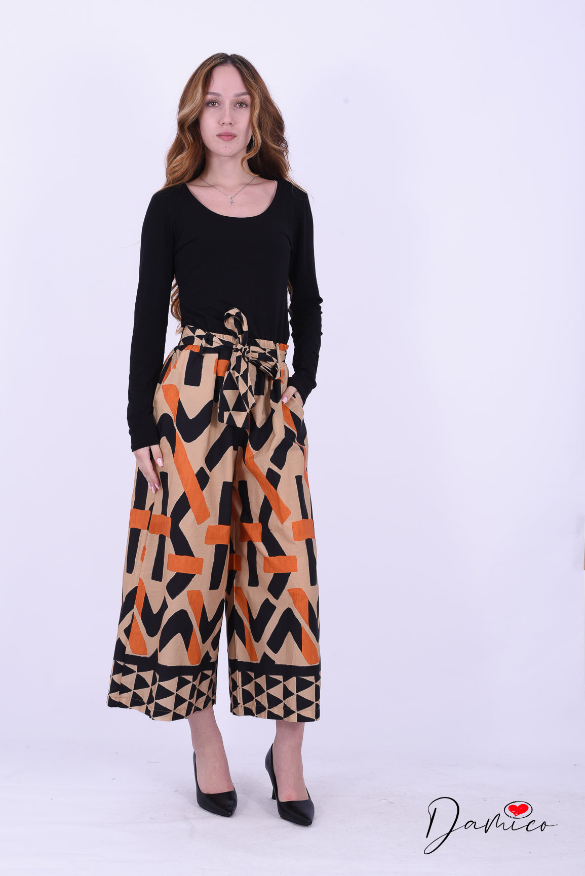 Panta palazzo geo con cintura