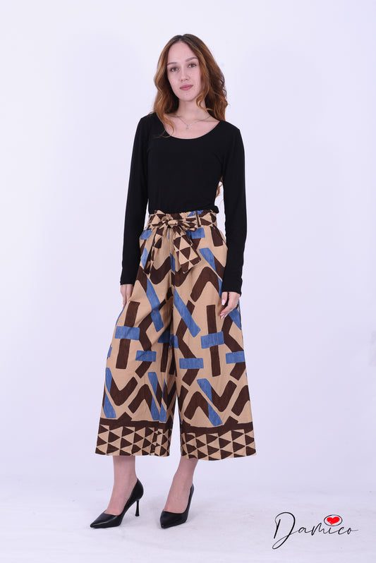 Panta palazzo geo con cintura