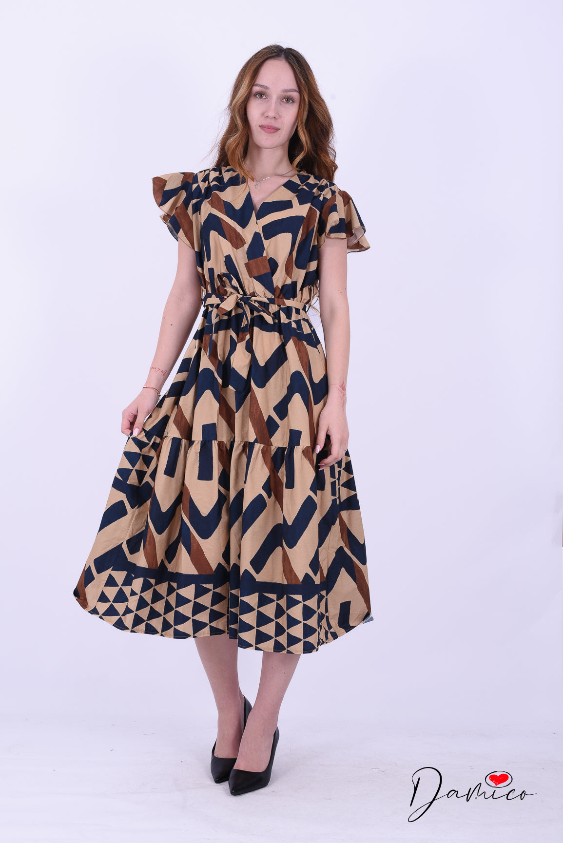 Abito manica ad aletta geo