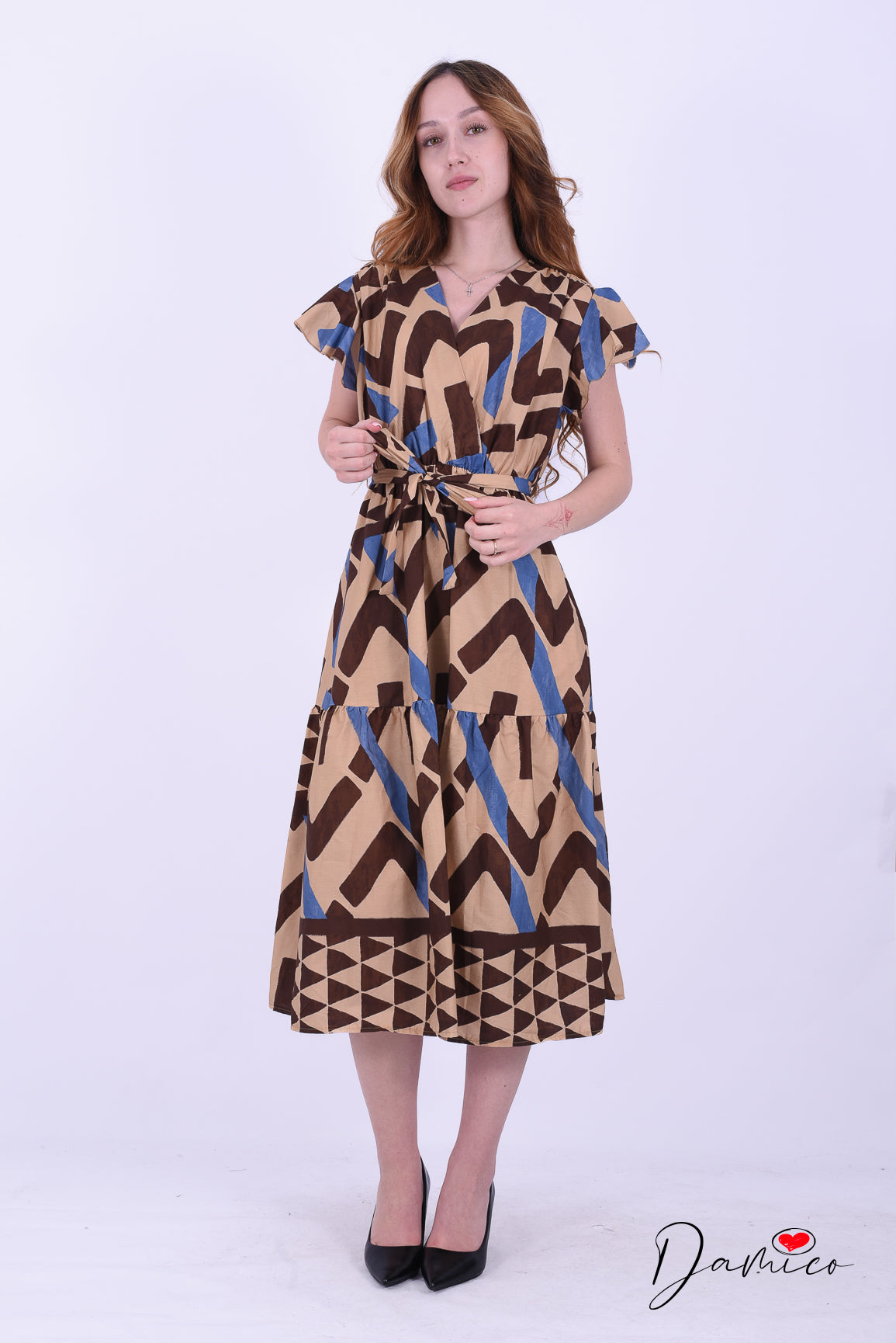 Abito manica ad aletta geo