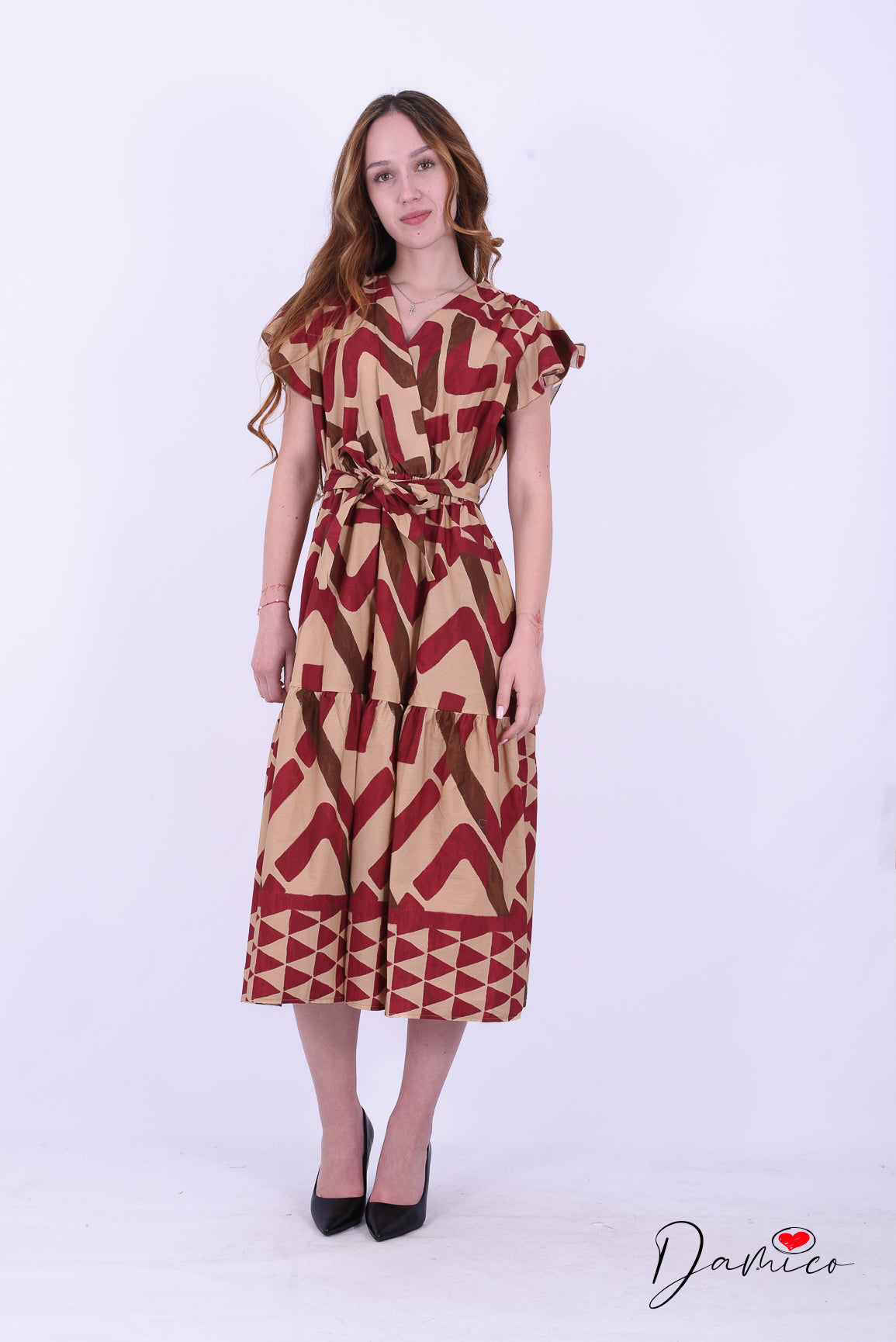 Abito manica ad aletta geo