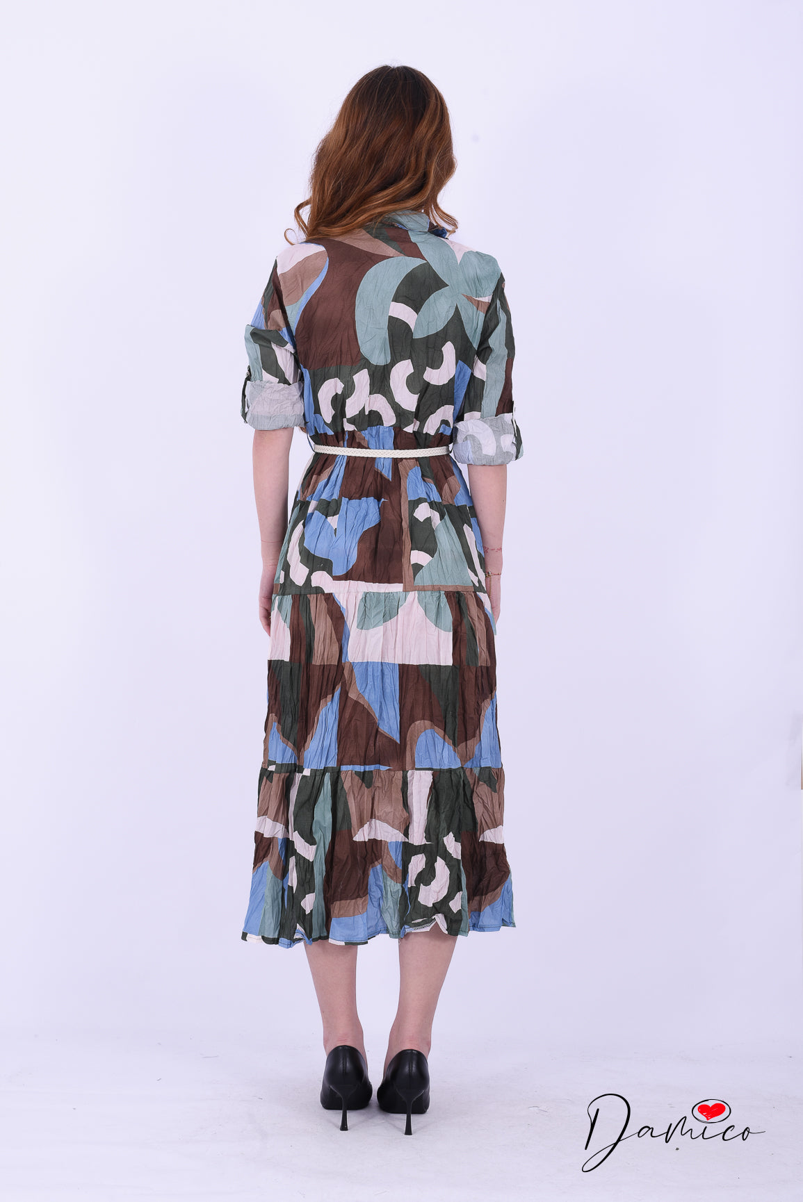 Chemisier fantasia cintura intrecciata corda