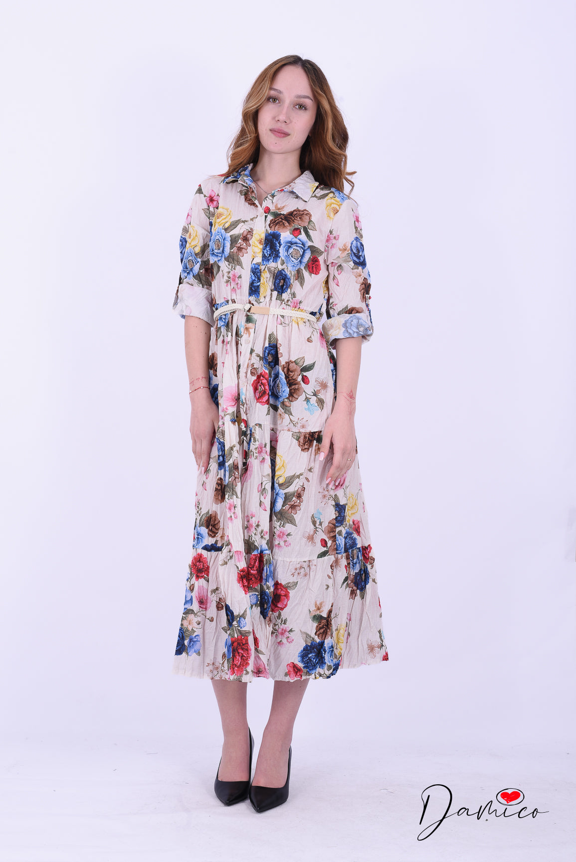 Chemisier fantasia cintura intrecciata corda