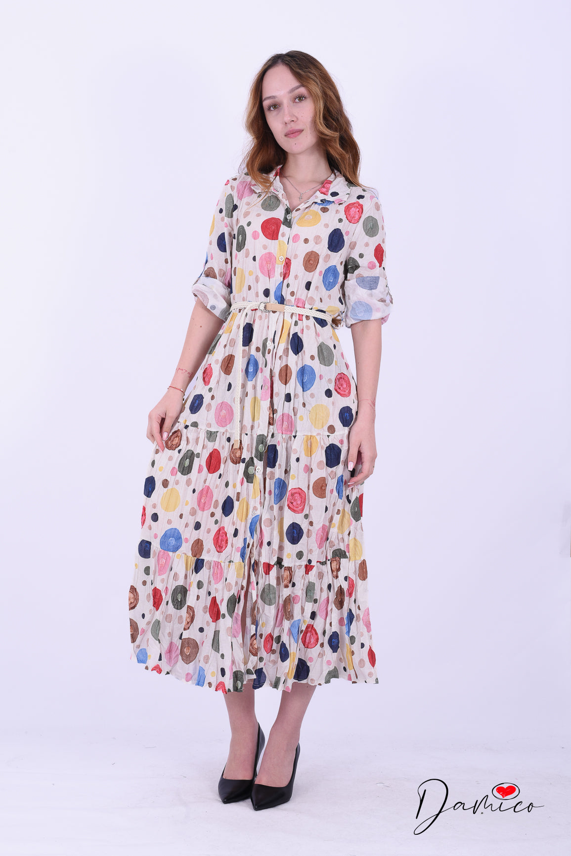 Chemisier fantasia cintura intrecciata corda