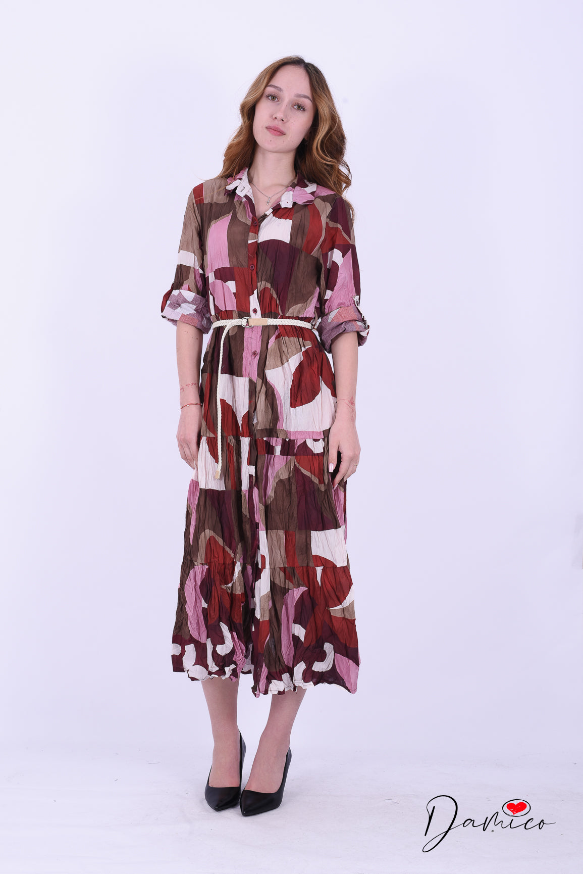 Chemisier fantasia cintura intrecciata corda