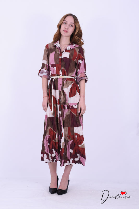 Chemisier fantasia cintura intrecciata corda