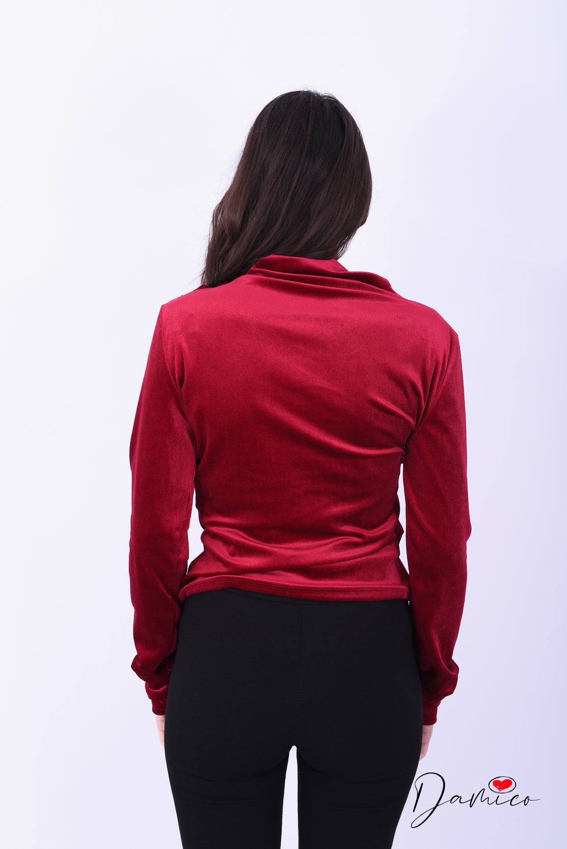 Maglia vellutata con drappeggio