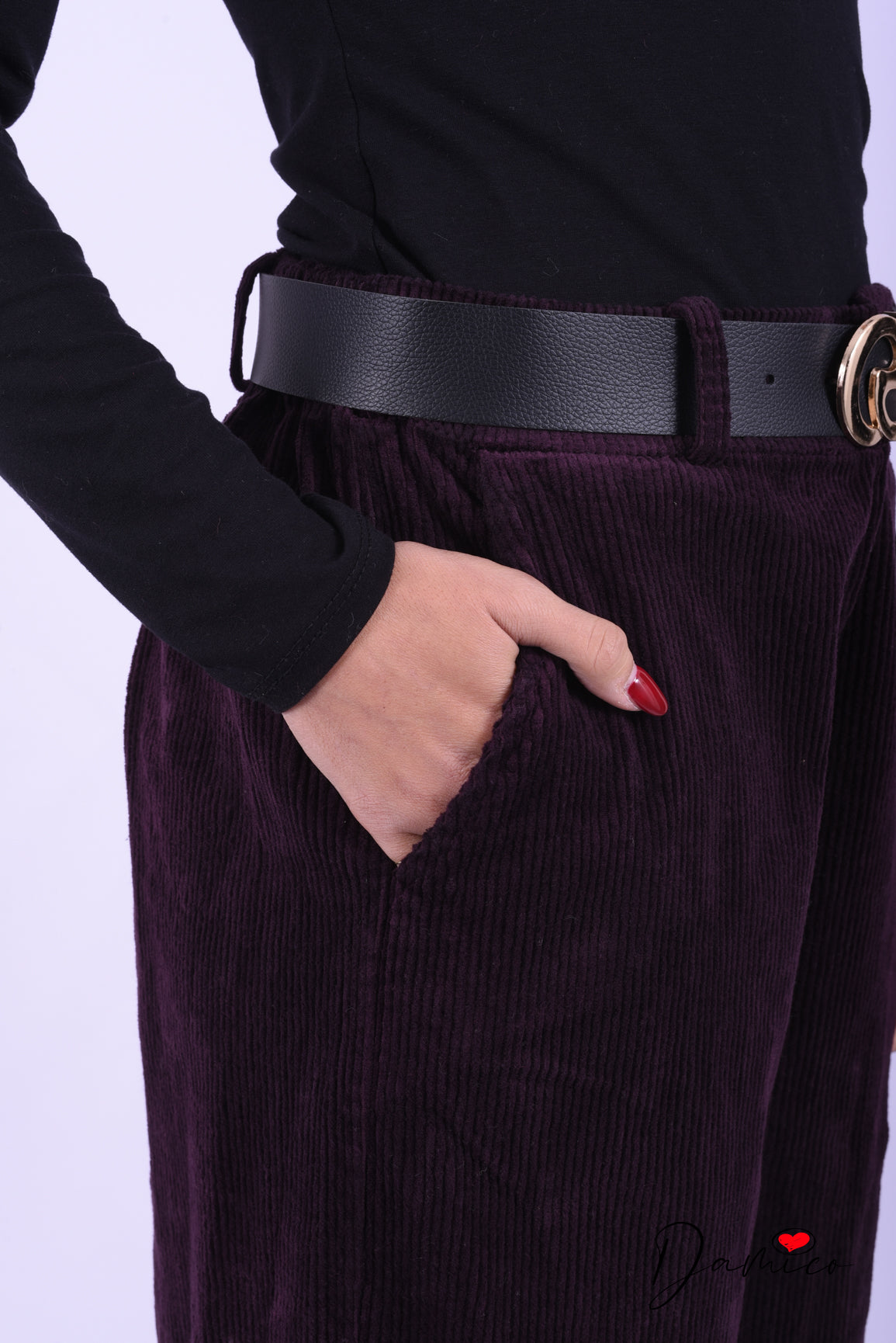 Pantaloni barrel costine