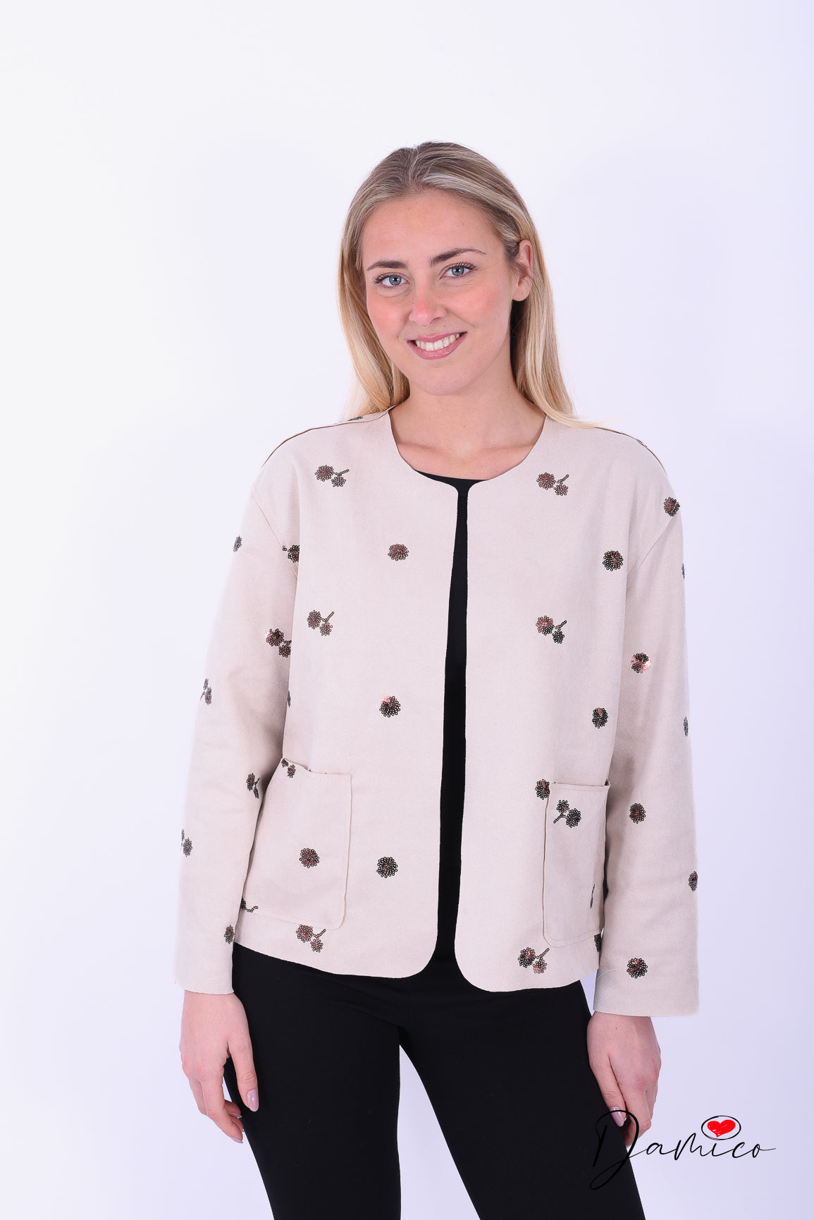 Giacca Dainetto paillettes Flowers