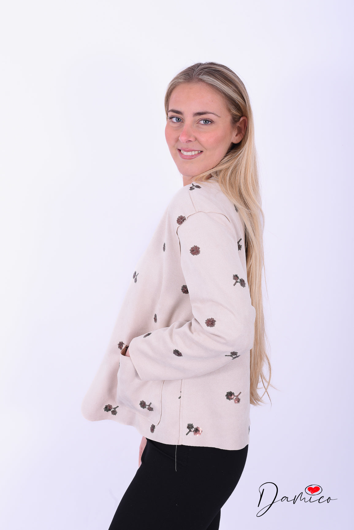 Giacca Dainetto paillettes Flowers