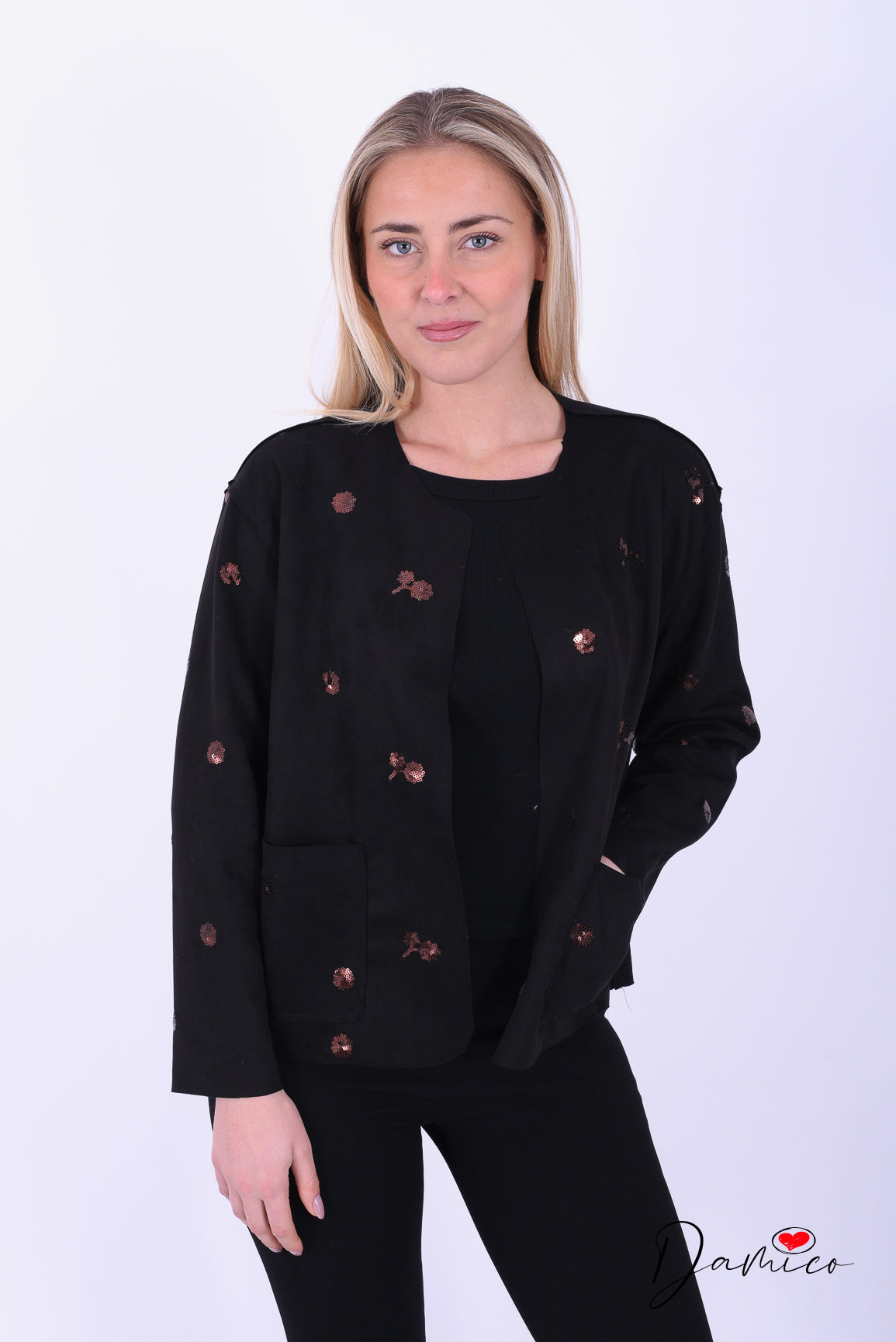 Giacca Dainetto paillettes Flowers