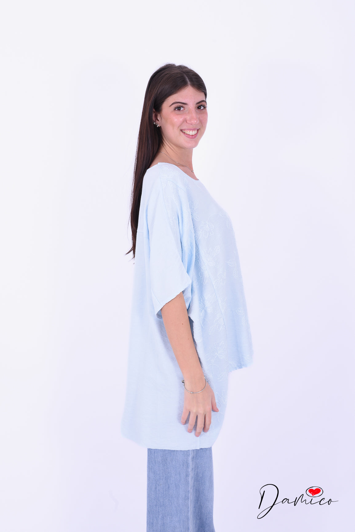 Maglia fiori in rilievo over