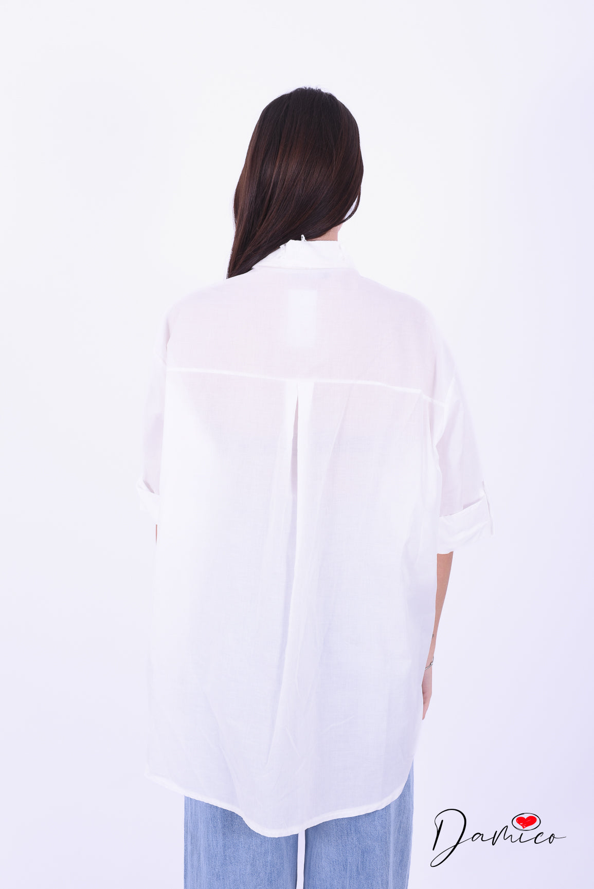 Camicia bianca torn a fiori