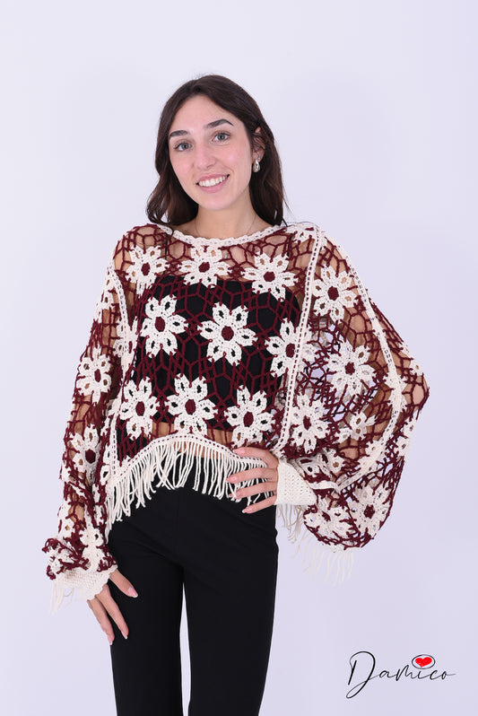 Maglia copri costume margherite