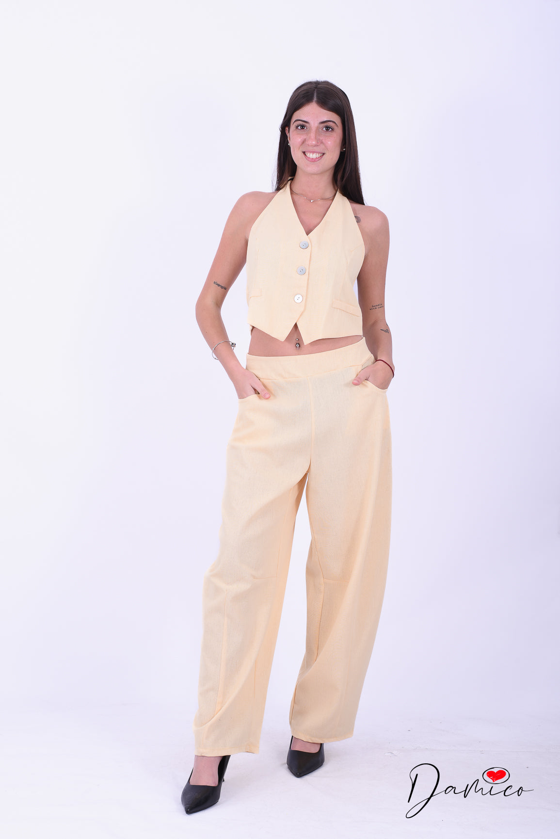 Coordinato canotta gilet e pantaloni