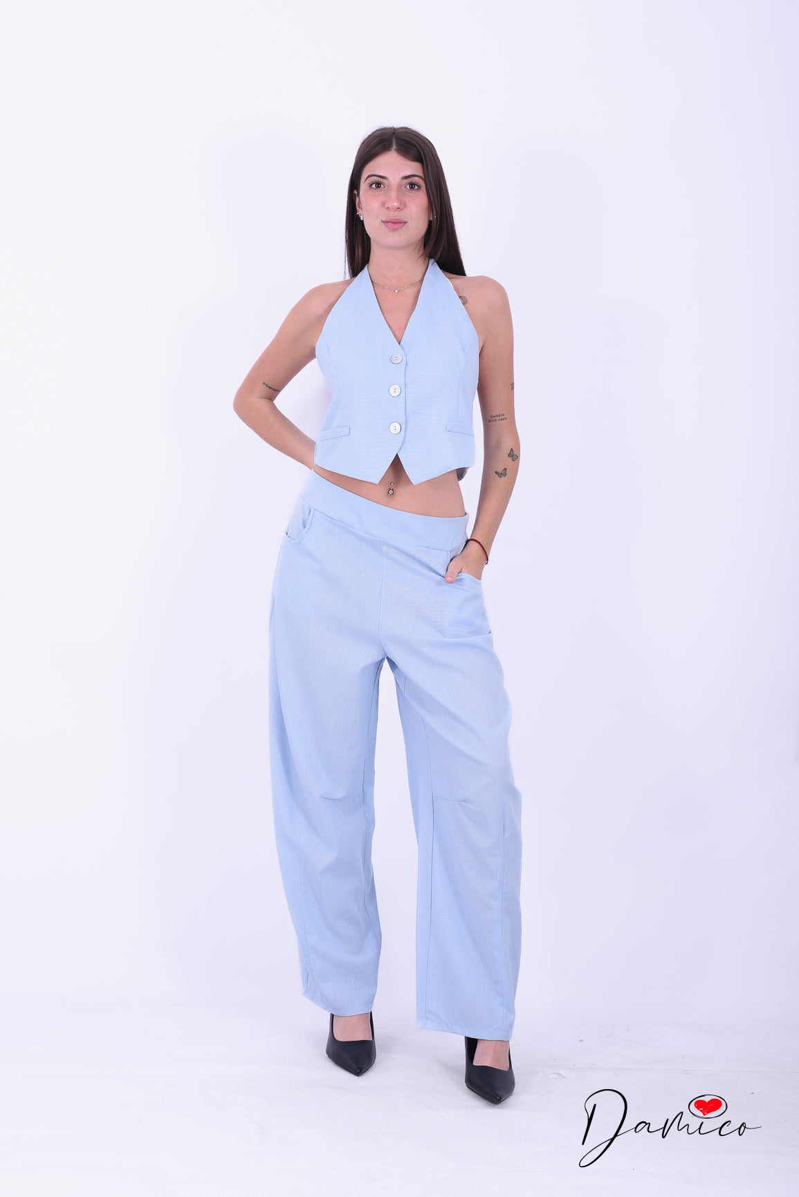 Coordinato canotta gilet e pantaloni