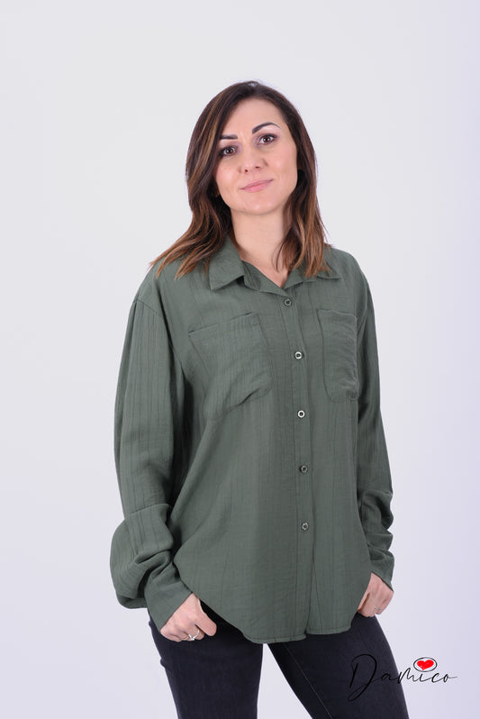 Camicia semplice rigata taschini