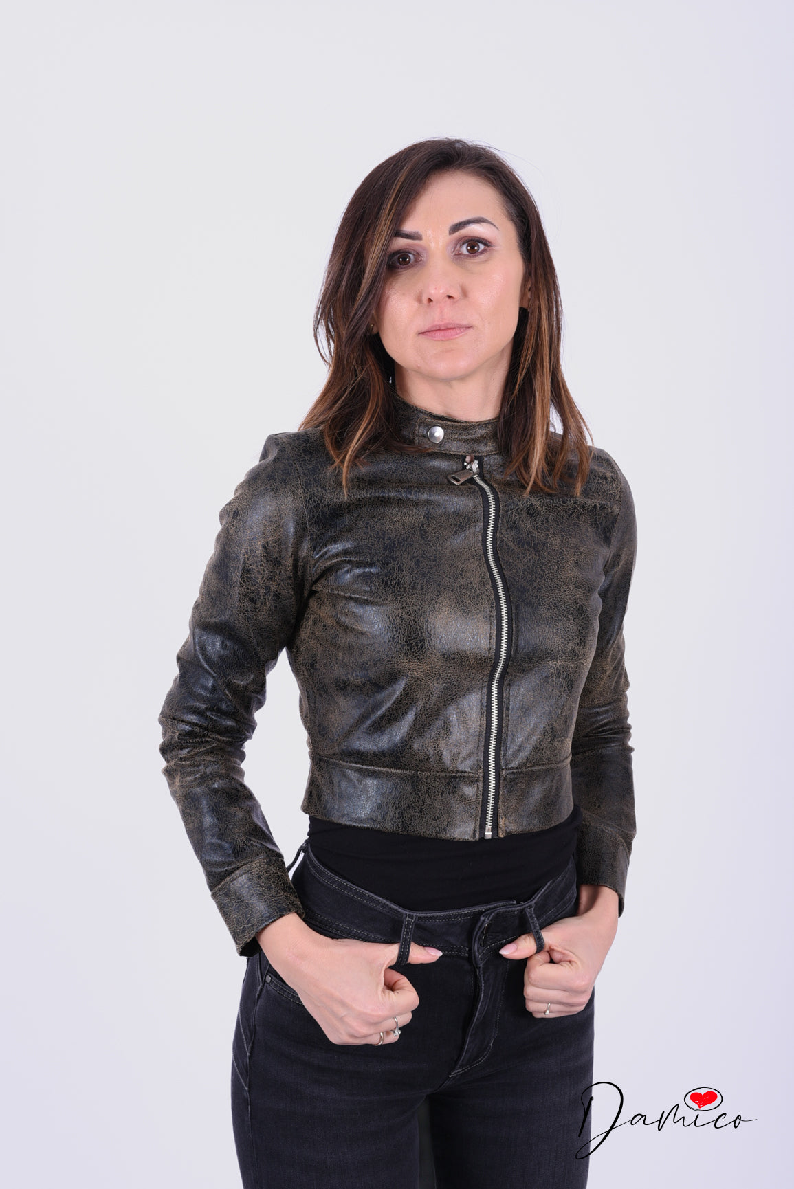 Giacchetta coppelle pitonata zip