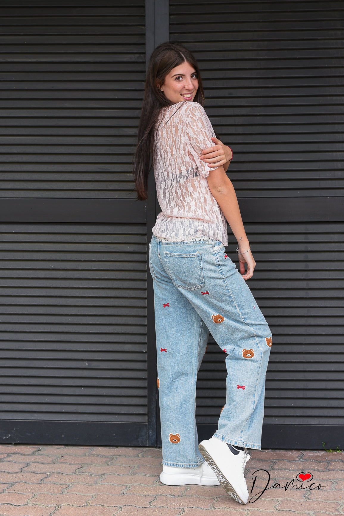 T-shirt in pizzo bubble