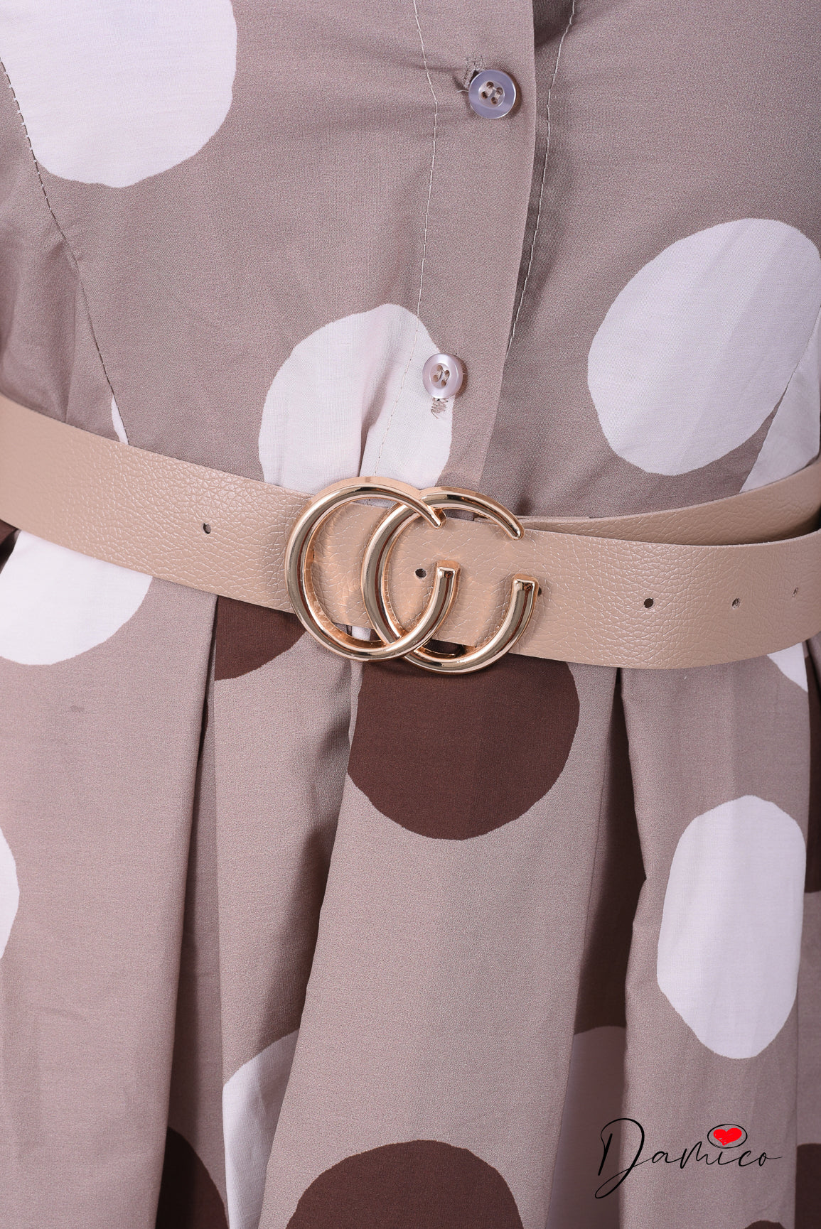 Vestitino halter vintage a pois con cint