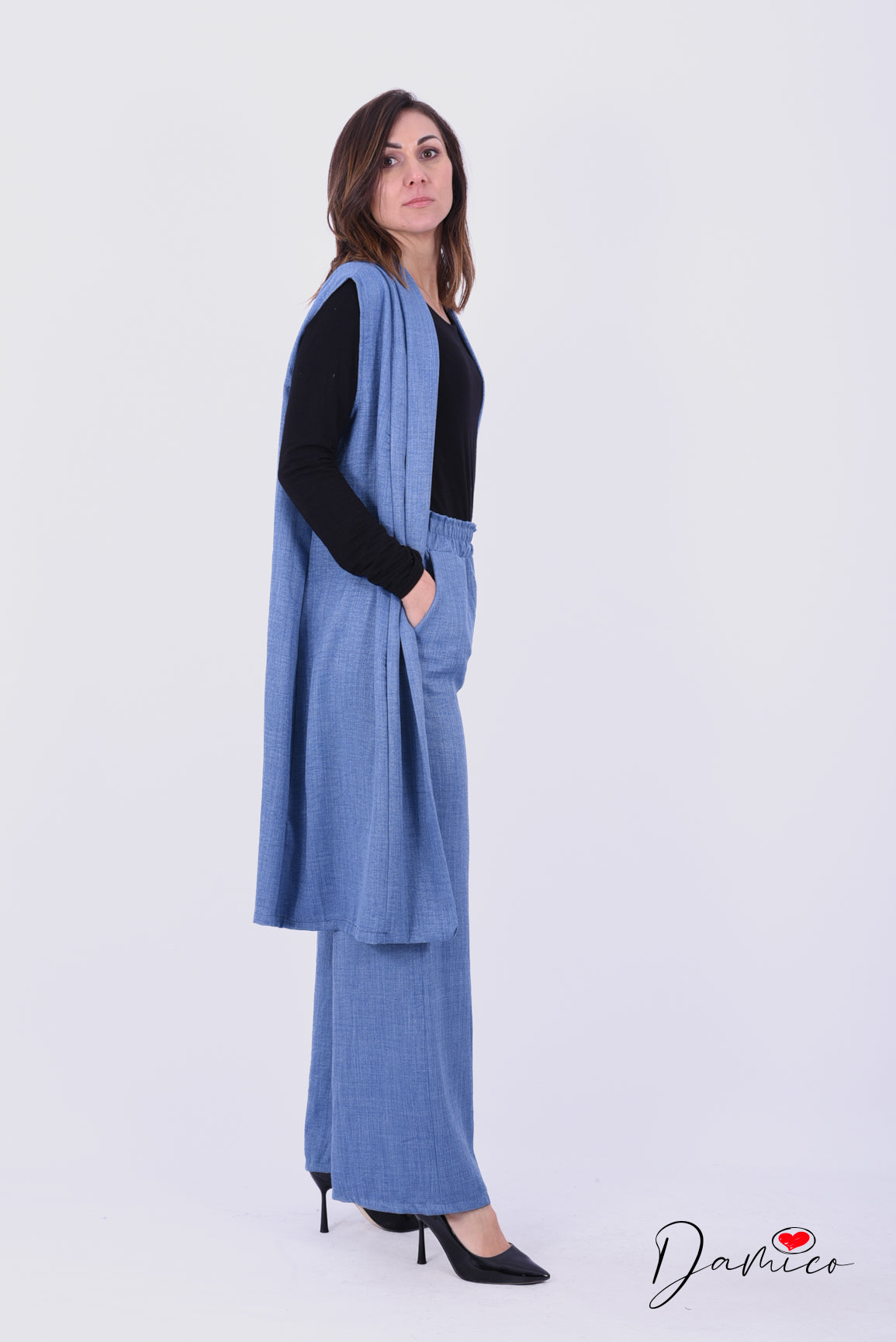 Coordinato gilet lungo Panta Palazzo
