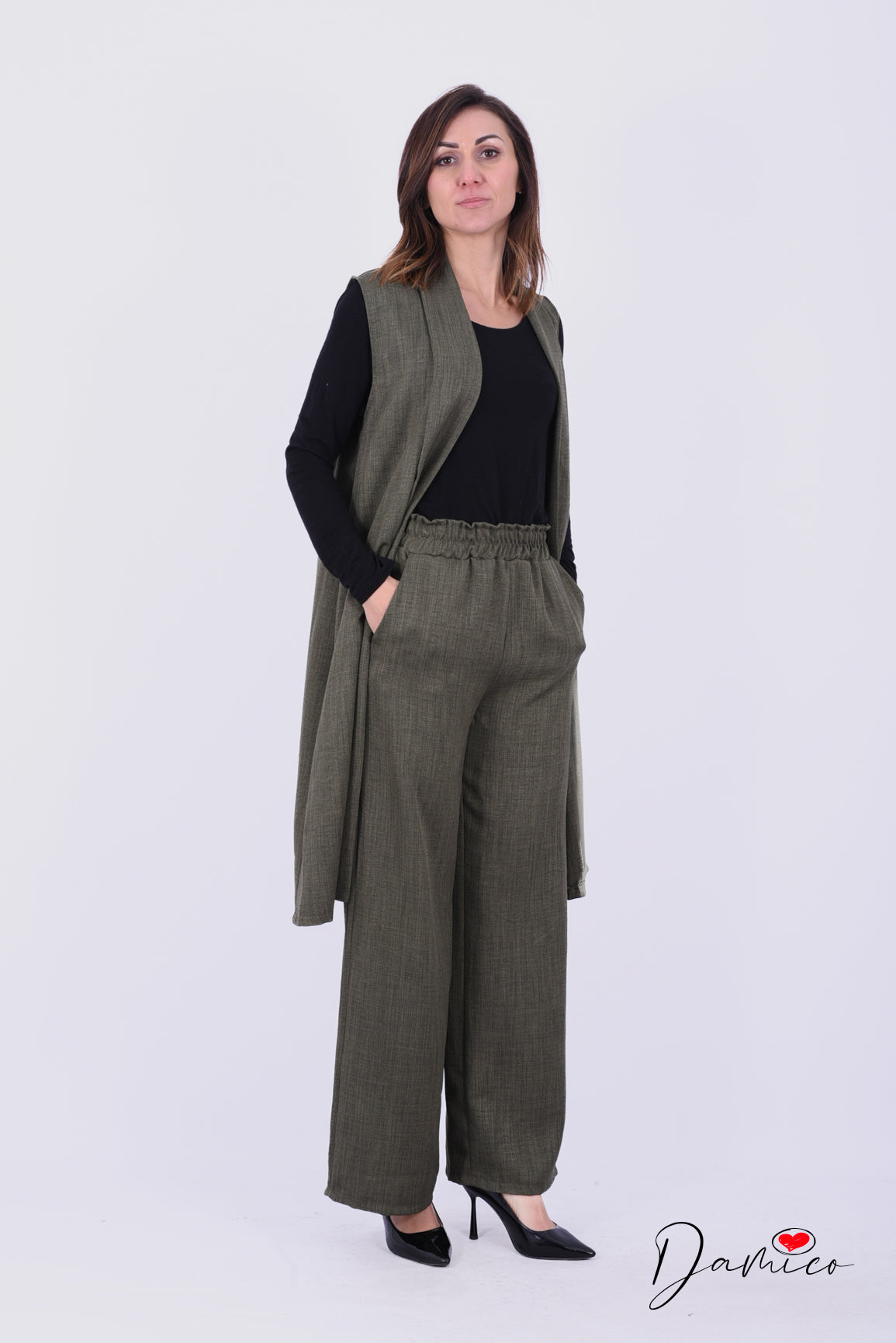 Coordinato gilet lungo Panta Palazzo