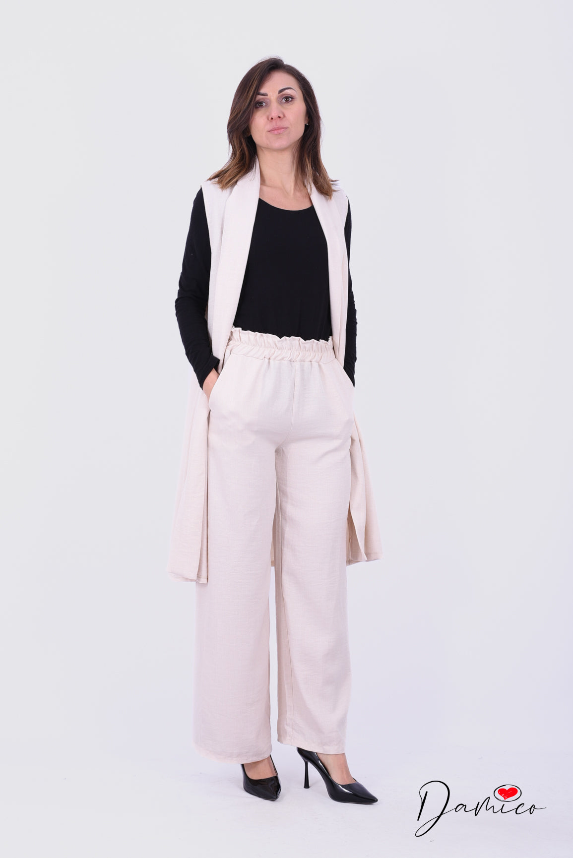 Coordinato gilet lungo Panta Palazzo
