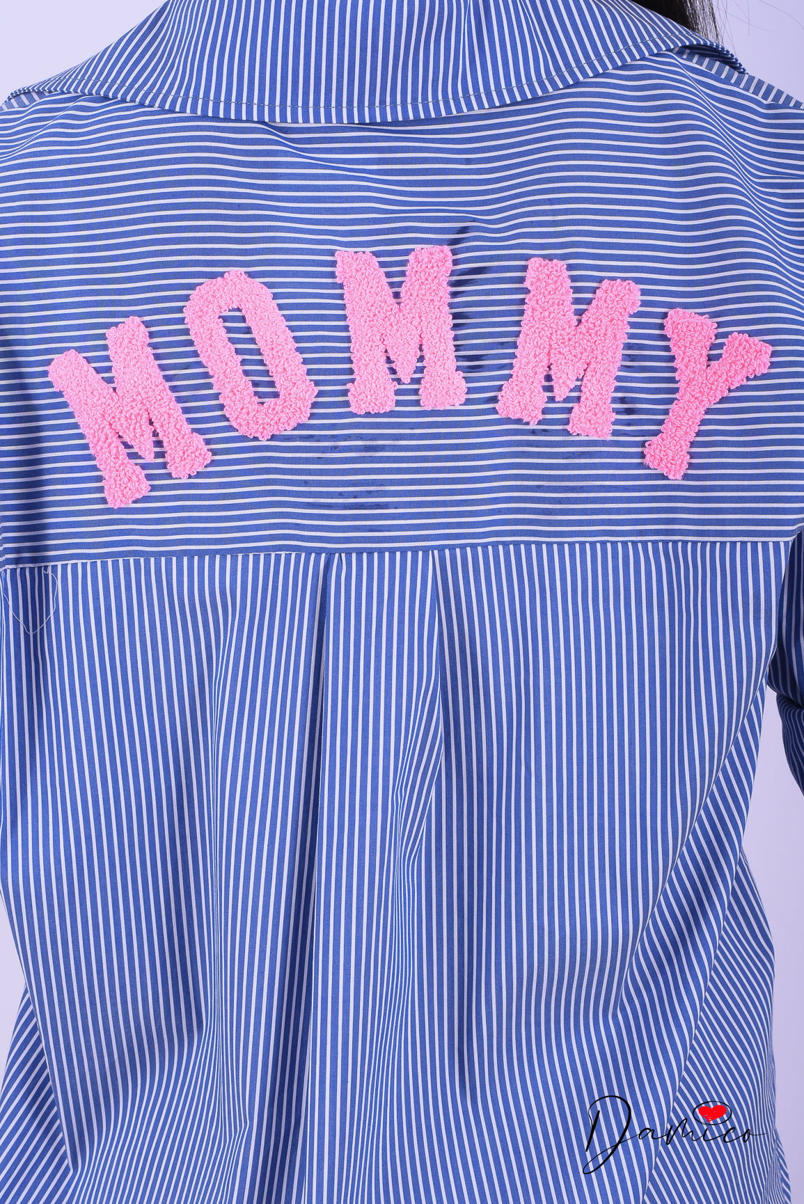 Camicia a righe con stampa cucita