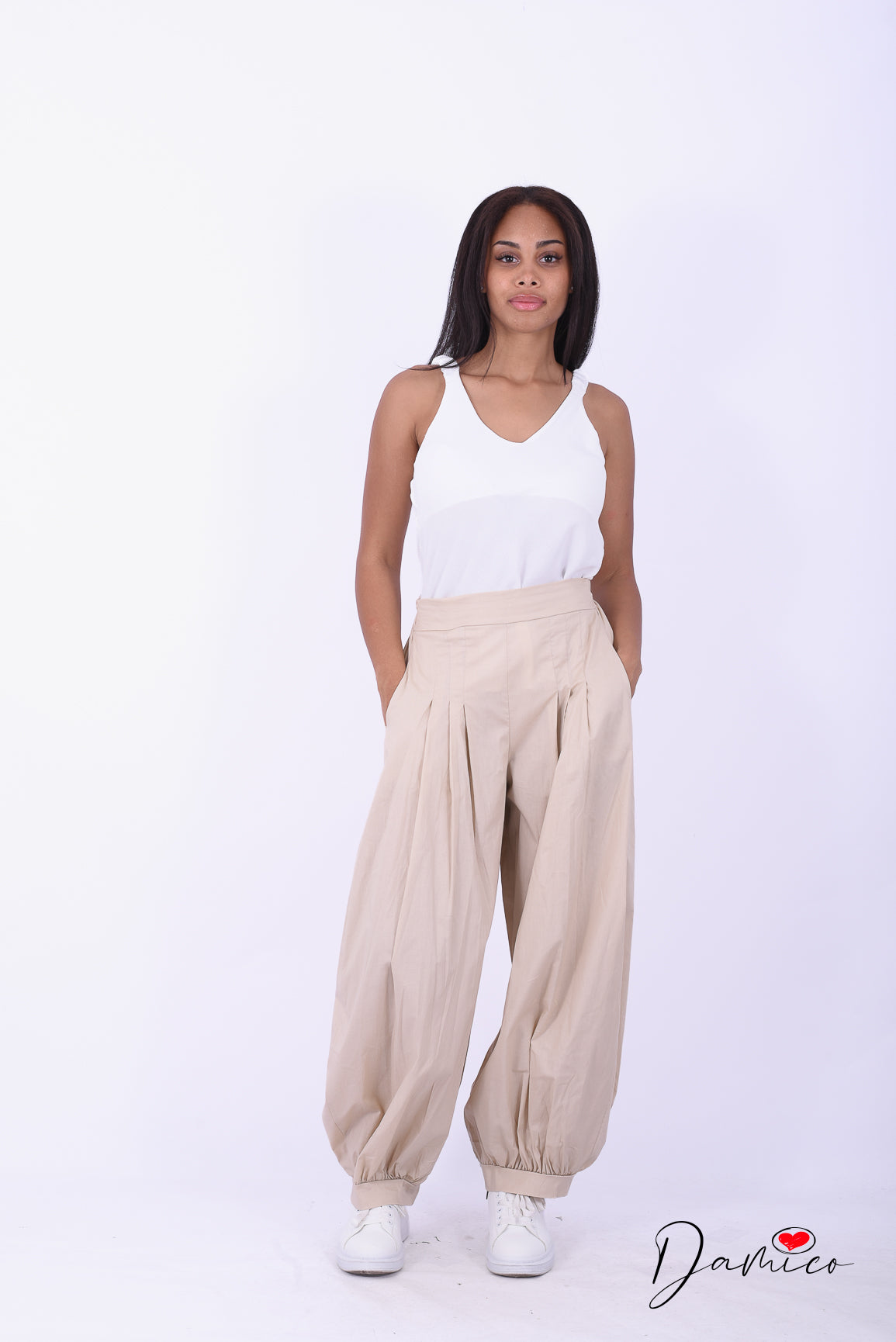 Pantaloni balloon multi pinces