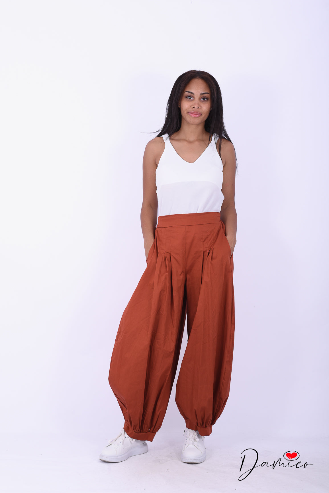 Pantaloni balloon multi pinces