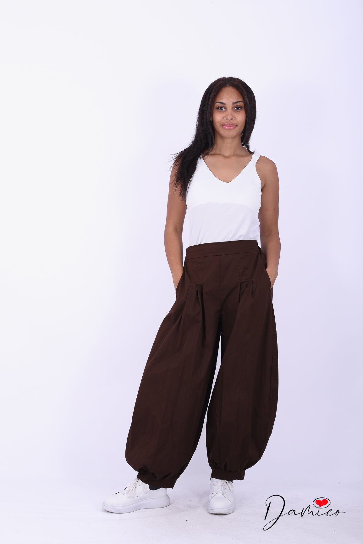 Pantaloni balloon multi pinces