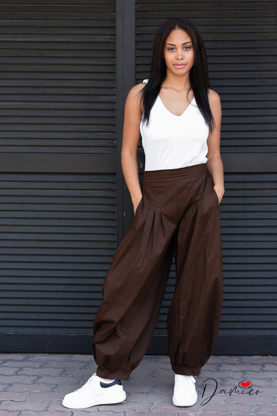 Pantaloni balloon multi pinces