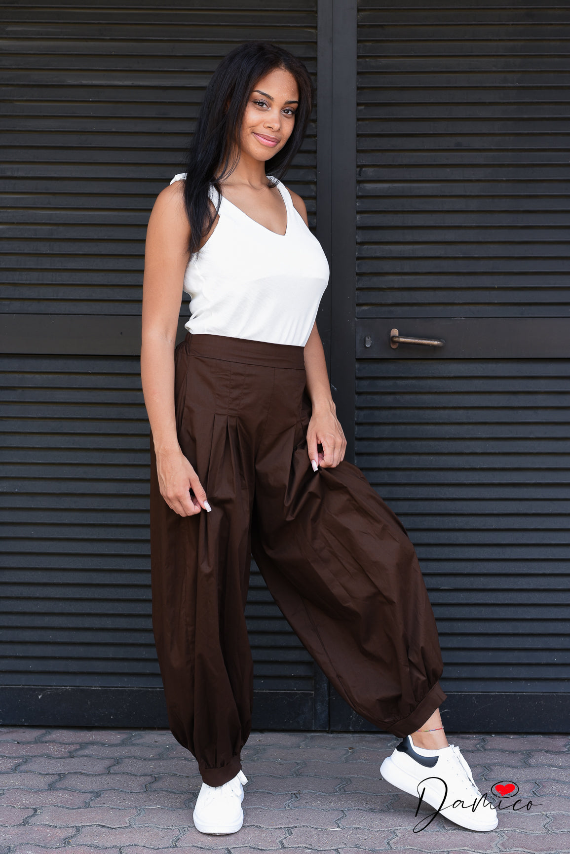 Pantaloni balloon multi pinces